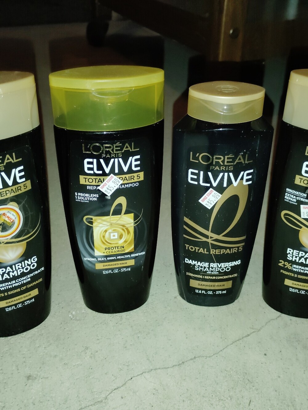 L'Oreal Elvive Repairing Shampoo - Black & Gold Set Of Four. Shampoo Bundle - Picture 2 of 3